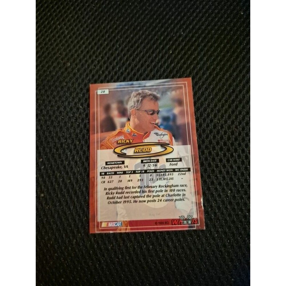 Ricky Rudd #28 Nascar Card - Picture 2 of 2